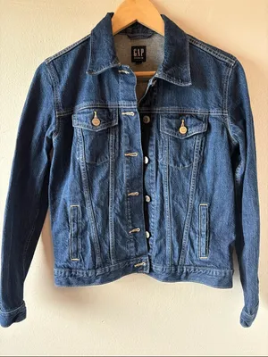 GAP Blue Denim Jean Jacket with Button Front thumbnail 1