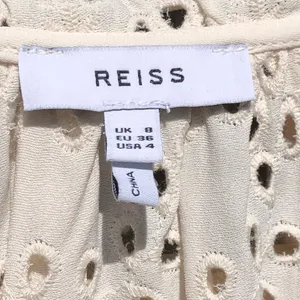 REISS Flora Broderie Scalloped Sleeves Ivory Cream Top Blouse 4 thumbnail 9