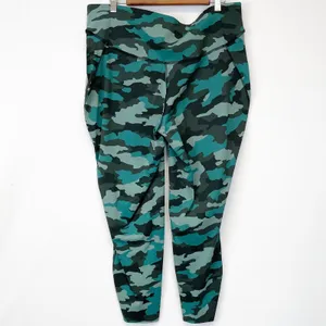 NEW Lululemon‎ Base Pace High Rise Crop 25" Heritage 365 Camo Tidewater Teal 18 thumbnail 5