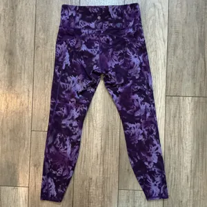 Athleta Rainier Printed Tight Purple Floral Zipper Pocket Activewear Leggings thumbnail 5