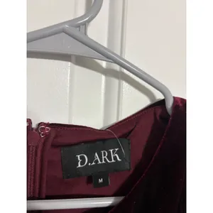 D.ARK Dress Velvet Cutout Burgundy Gold Hardware Midi M NWOT Aesthetic thumbnail 5