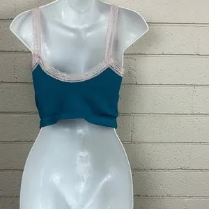 Urban Outfitters Out From Under Lana lace-trim cami in dark teal size M/L thumbnail 3