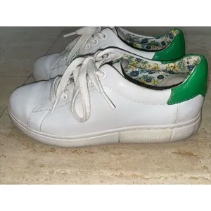 Kate Spade Women's Lift‎ White/green Leather Casual Sneakers Shoes Size 8.5 B thumbnail 3