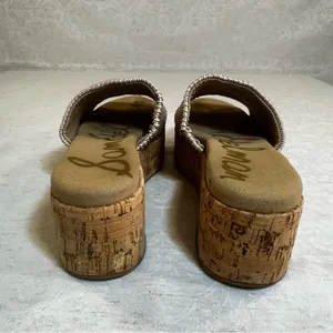 Sam Edelman Metallic Woven Wedge Sandals Size 6 thumbnail 5