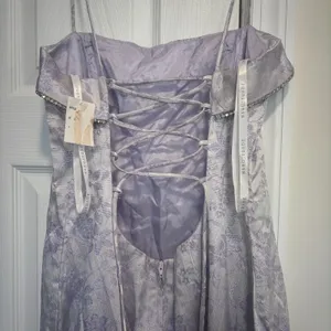 Masquerade Vintage Y2K Lace Up Back Purple Metallic Formal Wedding Prom Mermaid Dress 13/14 thumbnail 6
