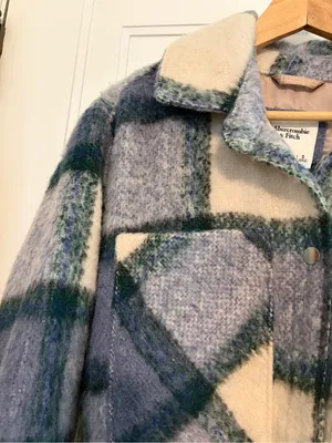 Abercrombie & Fitch plaid wool blend shacket thumbnail 3