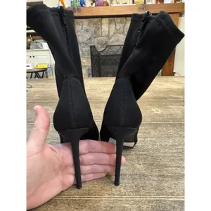 Steve Madden womens Finley Fashion Boot Black Size 6.5 Peep Toe thumbnail 5