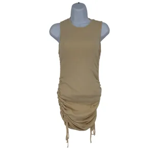 Lioness Ruched Bodycon Mini Dress Ecru Y2K Club Date Night‎ S NWT thumbnail 2