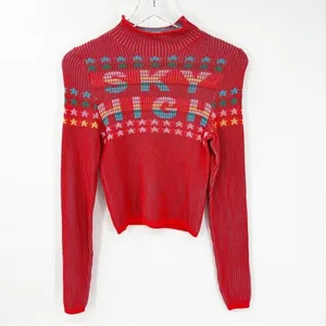 NEW Urban Outfitters‎ BDG Sky High Fair Isle Ribbed Sweater Women's XS Red thumbnail 2
