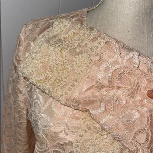 Christian Dior Elegant Lace Overlay Peach Dress Set thumbnail 5