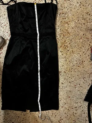 Dolce & Gabbana black satin cocktail dress size 46 thumbnail 7