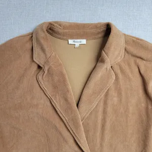 Madewell‎ Redford Womens Corduroy Blazer Jacket Size L Tan Knit Double Breasted thumbnail 11