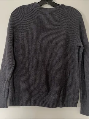 J Crew Wool Sweater Womens Small Gray Bow Detail Knit Minimalist Quiet Luxury thumbnail 6