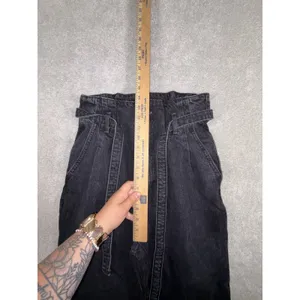 Abercrombie & Fitch A&F Mom Jean Women's 26/2 Black Paperbag High‎ Rise Belt thumbnail 9