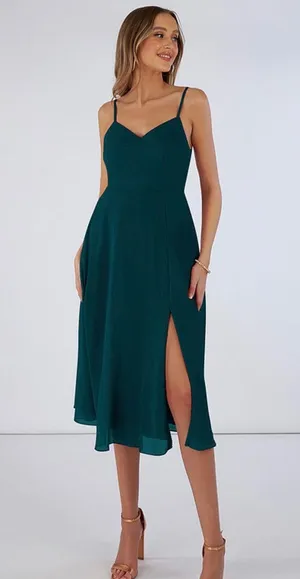 Azazie Pine Green Bridesmaid Dress thumbnail 1