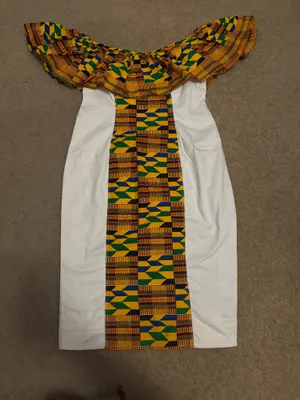 Off shoulder kente midi dress Multiple Size M thumbnail 2