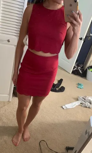 Tobi -Red Top & Skirt Set thumbnail 3