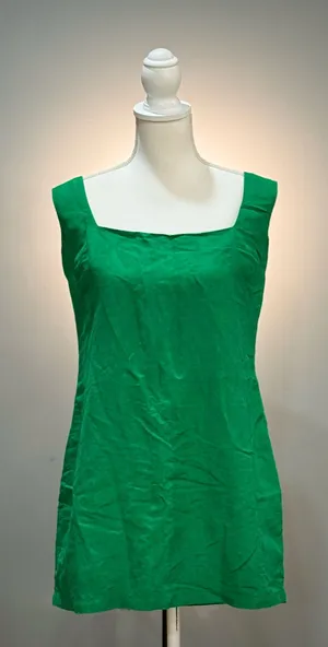 Green French Connection Linen Blend Mini Dress Size 8 NWT thumbnail 1