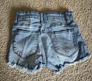 KanCan USA Blue Distressed Denim Shorts thumbnail 3