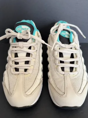 Nike Air Max 95 GS 'Light Bone Turquoise' Sneakers Size 5Y/ Womens 7 thumbnail 2