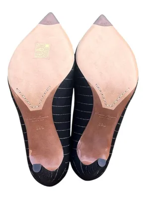 Ralph Lauren Collection Celia Pinstripe Wool Blend Pump EU 39 US 9 Business thumbnail 7