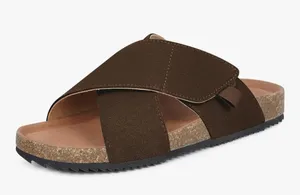 NEW Cork Footbed Slides Suede Genuine Leather Sandals Arch Support Adj Straps 9 thumbnail 1