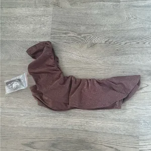 Abercrombie & Fitch Shimmer One-Shoulder Ruffle Bralette Swim Top -‎ Size L NWOT thumbnail 3
