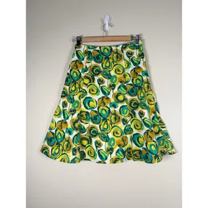Boden Womens Green Yellow Abstract Floral A-Line‎ Mini Skirt With Pockets Sz 4 thumbnail 2