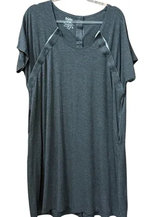 Frida Labor and Delivery Gown One Size Stretchy Soft Gray Snaps thumbnail 1