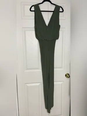 MISA Los Angeles Leza Gathered Crossover Sleeveless Tulip Maxi Dress in Green L thumbnail 8