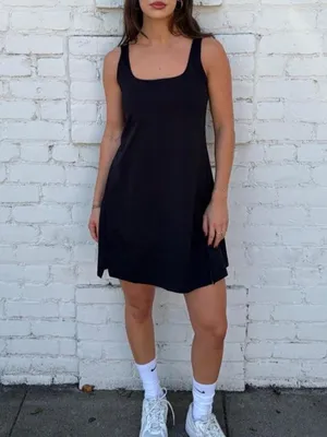 Old Navy black mini tennis dress sz M #sporty #athletic thumbnail 2