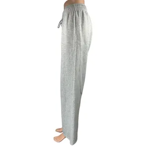 Automet Gray Fleece High Waist Flared Wide Leg Trousers Lounge Sweatpants Size L thumbnail 2