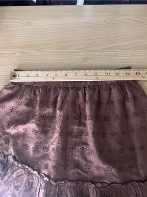 Hollister Brown Eyelet Puff Sleeve Crop Top & Ruffle Mini Skirt Set S/XS thumbnail 10
