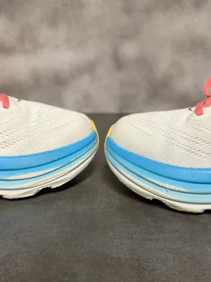 Hoka One One Bondi 8 Women’s Wide Sneakers Blanc De Blanc/Swim Day Size 7.5D thumbnail 11