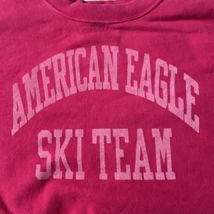 American Eagle Sweater Womens Small Red Logo Pullover Sweatshirt Crewneck Ladies thumbnail 5