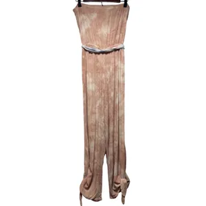Free‎ People Dusty Mauve Tie Dye Strapless Jumpsuit Small Boho Wide Leg Romper thumbnail 2
