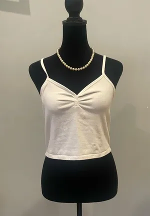 American Threads White summer cami top thumbnail 1