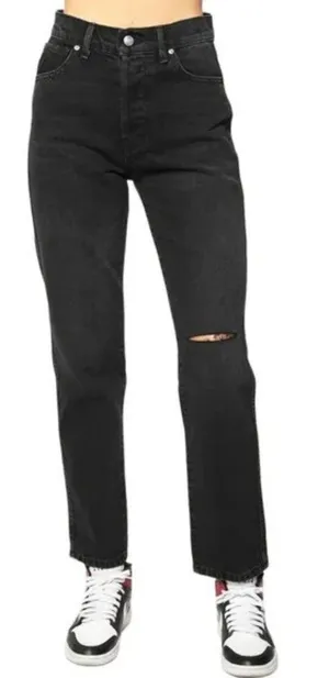 Revice NWT Ex-Boyfriend Jeans Black Distressed High Rise Ripped Size 31 Women‎ thumbnail 1