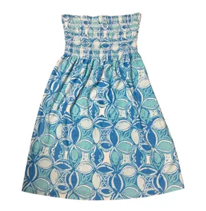 Lilly Pulitzer Strapless Smocked Fish Print Blue Dress thumbnail 1