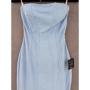 Lulus Ismene Light Blue Corset Seamed Strapless Maxi Dress NWT Sz XS thumbnail 6