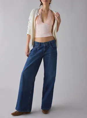 Urban Outfitters Lace Trim Plunge Halter Top thumbnail 4