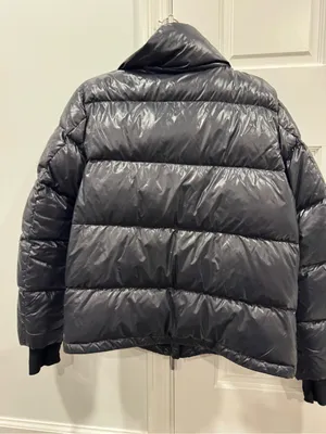 S13 Women's Shiny Black Puffer Coat with High Collar thumbnail 5