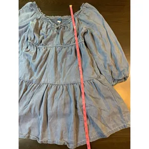 Old‎ Navy Smocked Peasant Dress Small Blue Tiered Swing Western Cottage Boho thumbnail 14