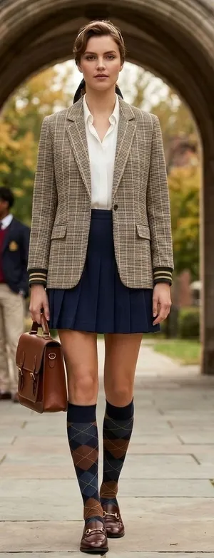 Summum Woman Amsterdam‎ Luxury Jersey Plaid Blazer Jacket Gold Stripe Cuff Small thumbnail 1