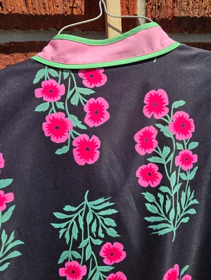 Floral Mini Dress Puff Sleeve V-Neck Button Down Casual Beach Boho Small thumbnail 10