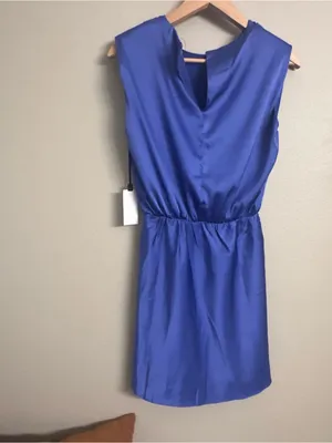 ASTR Strong Shoulder Satin Mini Dress thumbnail 5