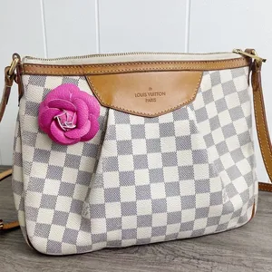 Camellia Flower Vegan Leather Magnetic Bag Charm thumbnail 1