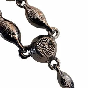 Vintage Givenchy Black Crystal Gunmetal Y-Drop Necklace thumbnail 4