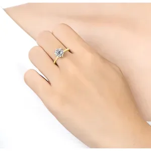 Boutique NEW 2 Ct Solitaire Simulated Diamond 14k Gold Plated S925‎ Engagement Ring thumbnail 12