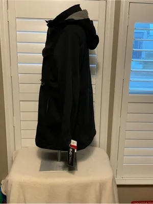 Big Chill Black Hooded Women's Trench Coat thumbnail 6